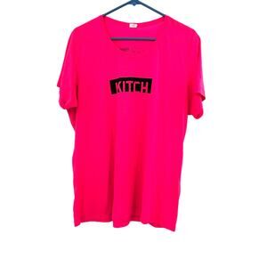 Kitch Size XXL Shirt Pink Short Sleeve Crew Neck‎ Women's Cut Casual Pickleball